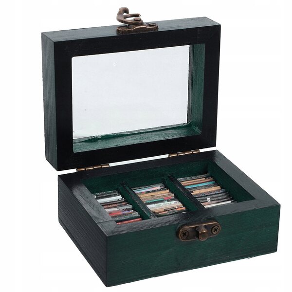 Libreria in miniatura per casa delle bambole - In legno, Blu navy, 9,5x7,5x5 cm