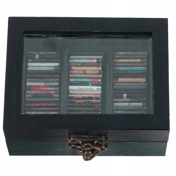 Libreria in miniatura per casa delle bambole - In legno, Blu navy, 9,5x7,5x5 cm
