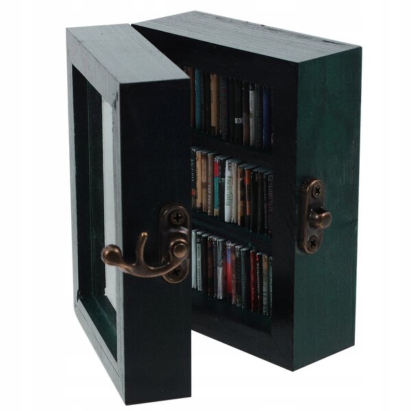 Libreria in miniatura per casa delle bambole - In legno, Blu navy, 9,5x7,5x5 cm