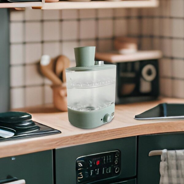 Mini parowiec da cucina 1:12 in legno per casa delle bambole, decorazioni modellismo