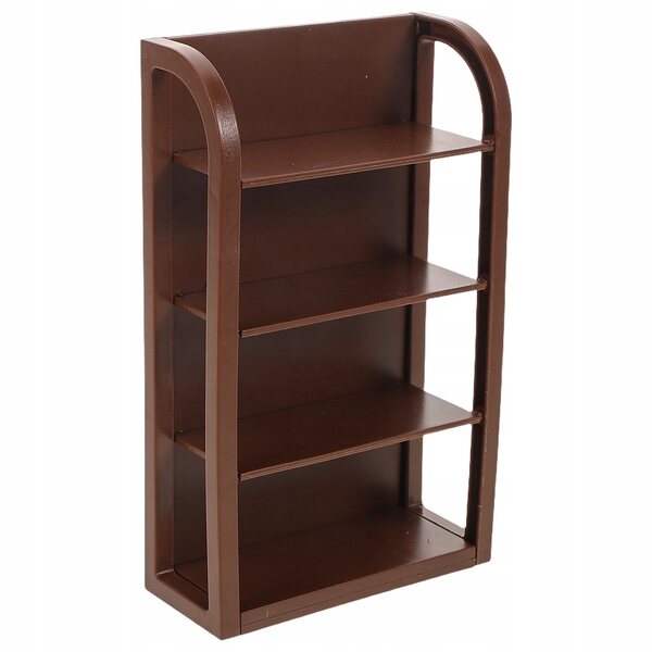 Set di 6 Mini Mobili in Plastica Marrone per Casa delle Bambole - Scaffali Realistici