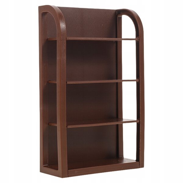Set di 6 Mini Mobili in Plastica Marrone per Casa delle Bambole - Scaffali Realistici