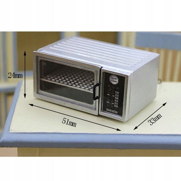 Miniatura Microonde in Legno Scala 1:12 per Casa delle Bambole e Decorazioni