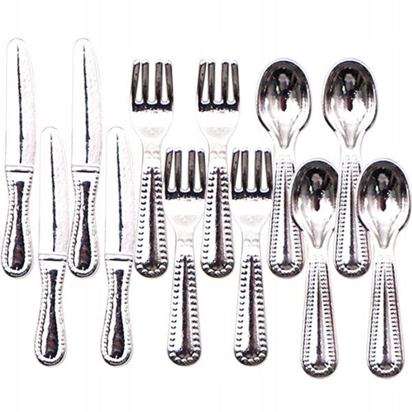 Mini Safe Metall-Spielzeugbesteck-Set für Kinder – 12-teilig, Silber