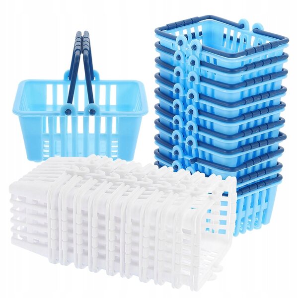 Set 24 Mini Cestini Gioco Multicolore in Plastica per Bambini e Organizzazione