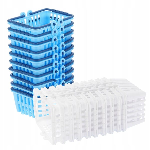 Set 24 Mini Cestini Gioco Multicolore in Plastica per Bambini e Organizzazione