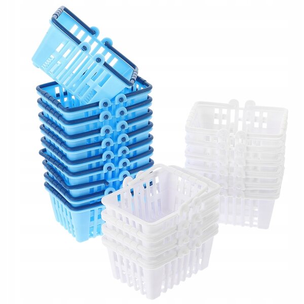 Set 24 Mini Cestini Gioco Multicolore in Plastica per Bambini e Organizzazione