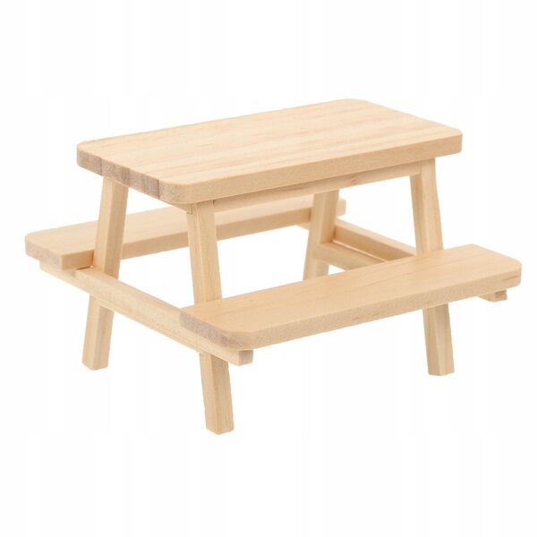 Mini Tavolo da Picnic in Legno per Decorazioni di Mini Case e Scenografie