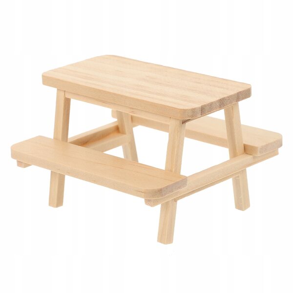 Mini Tavolo da Picnic in Legno per Decorazioni di Mini Case e Scenografie