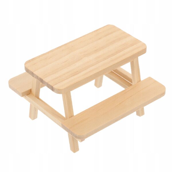Mini Tavolo da Picnic in Legno per Decorazioni di Mini Case e Scenografie