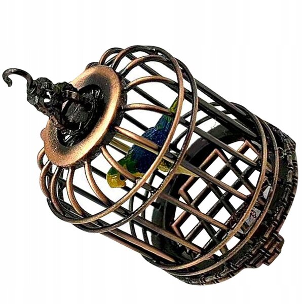 Miniature metal fuglebur til dukkehus, elegant dekoration