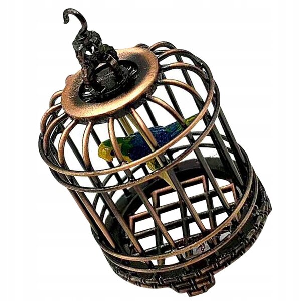 Miniature metal fuglebur til dukkehus, elegant dekoration