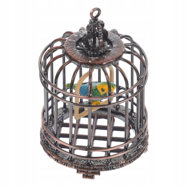 Miniature metal fuglebur til dukkehus, elegant dekoration
