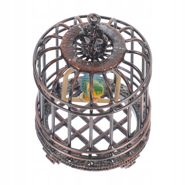 Miniature metal fuglebur til dukkehus, elegant dekoration