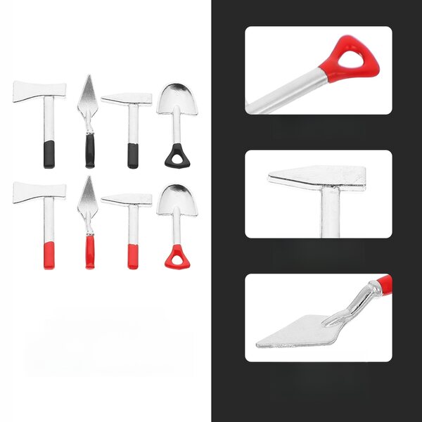 Set 8 Mini Attrezzi da Giardino in Metallo per Decorazioni e Progetti DIY