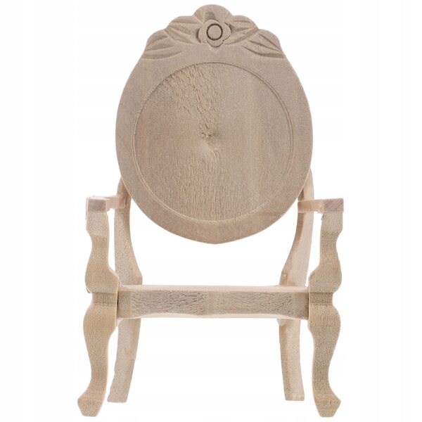 Eleganter Holzstuhl im Vintage-Stil für Puppenhaus 1:12 Beige