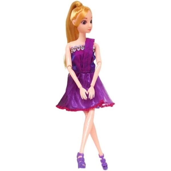 Lässiges lila Outfit für 11,5-Zoll-Puppe | Modekleider 30 cm Uteruik