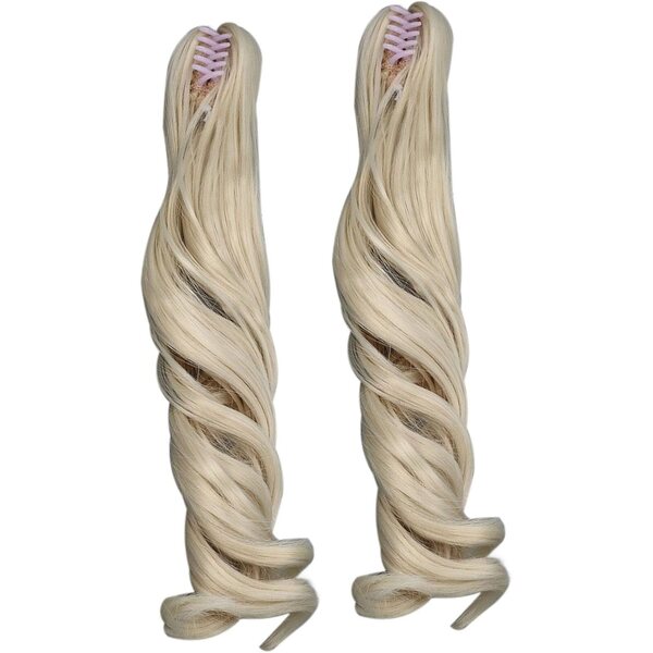 Parrucca per Bambola Riccia Mora 25cm - 2 Pezzi, Morbida e Lucida, Ideale per Bambole Snodabili