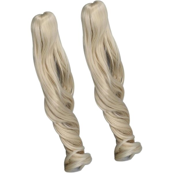 Parrucca per Bambola Riccia Mora 25cm - 2 Pezzi, Morbida e Lucida, Ideale per Bambole Snodabili