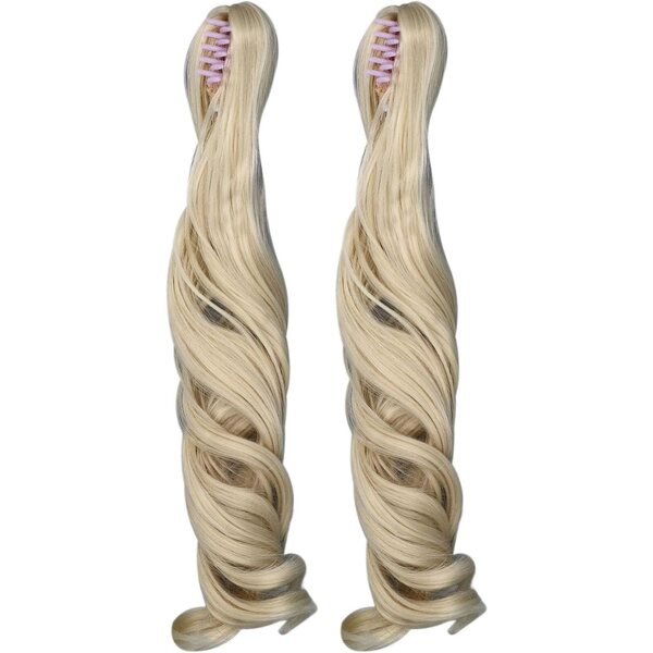 Parrucca per Bambola Riccia Mora 25cm - 2 Pezzi, Morbida e Lucida, Ideale per Bambole Snodabili