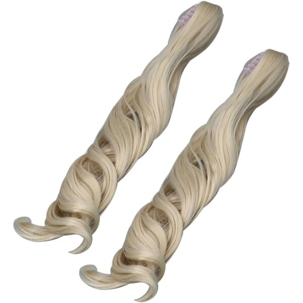 Parrucca per Bambola Riccia Mora 25cm - 2 Pezzi, Morbida e Lucida, Ideale per Bambole Snodabili