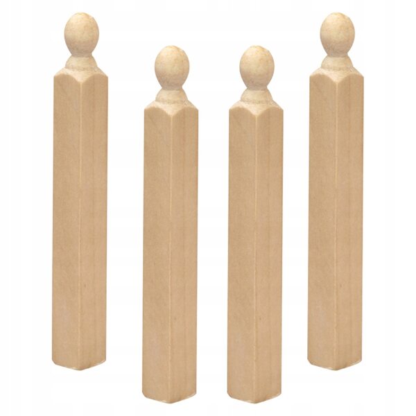 Miniatur-Holzsäulen für Puppenhausdekorationen 4 Stück 8 cm
