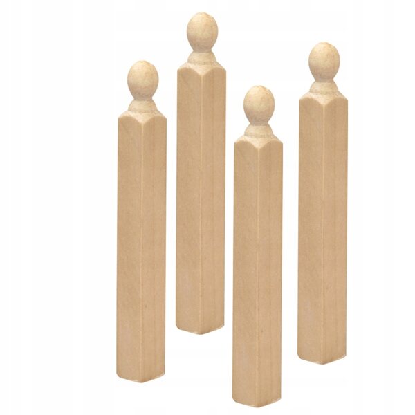 Miniatuur houten zuilen voor poppenhuisdecoratie 4 stuks 8 cm