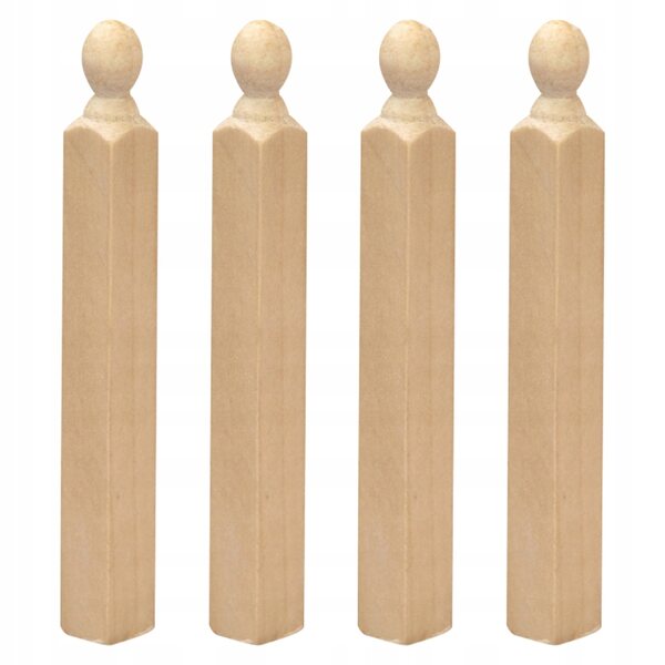Miniatuur houten zuilen voor poppenhuisdecoratie 4 stuks 8 cm