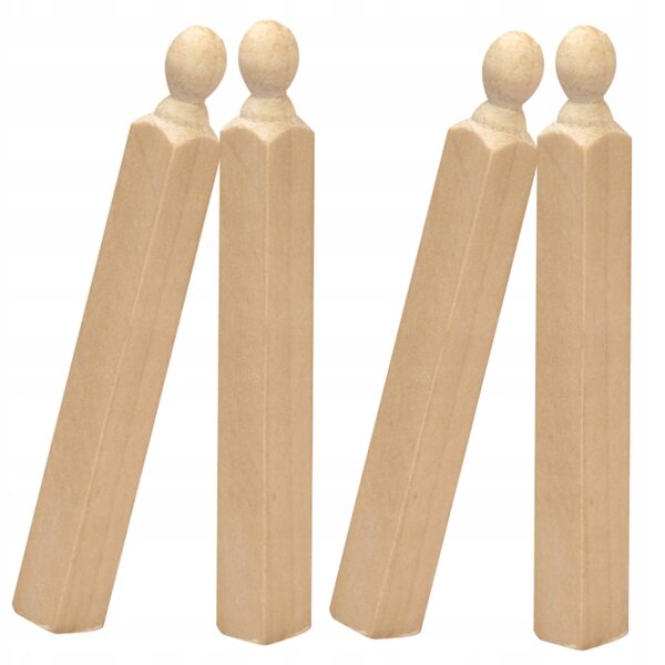 Miniatuur houten zuilen voor poppenhuisdecoratie 4 stuks 8 cm
