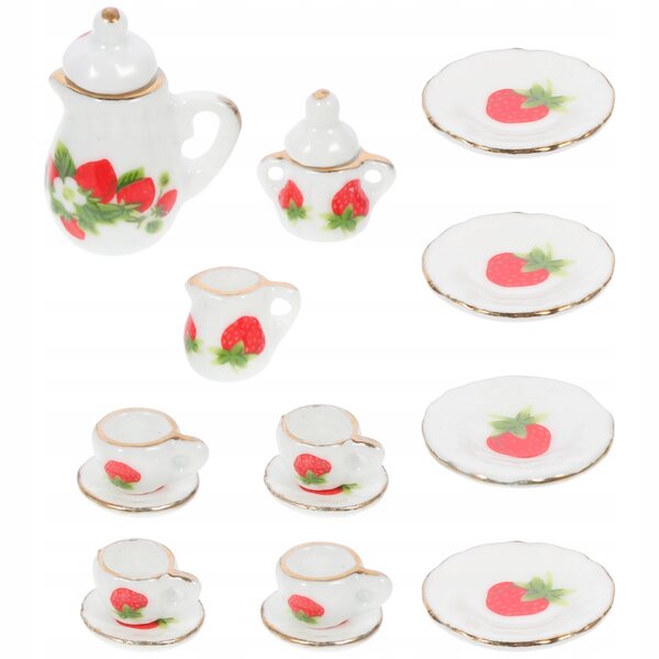 Set Mini Ceramica per Tè da Casa delle Bambole - Accessori Realistici Bianchi