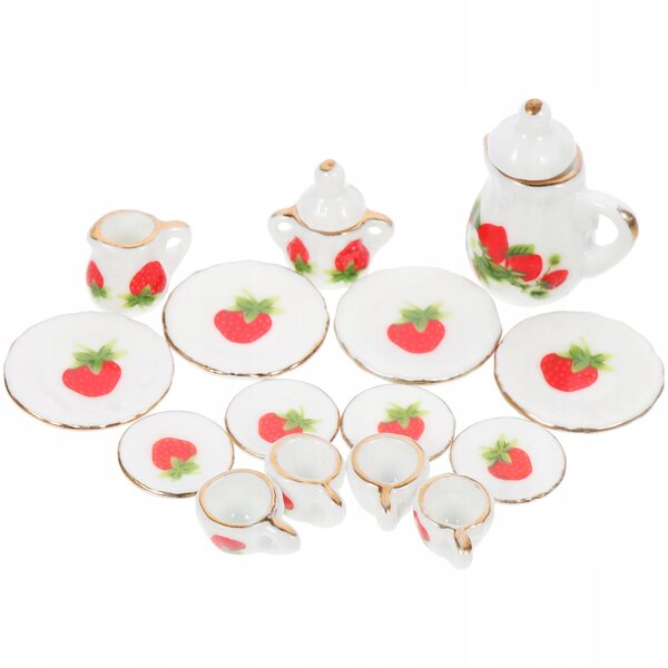 Set Mini Ceramica per Tè da Casa delle Bambole - Accessori Realistici Bianchi