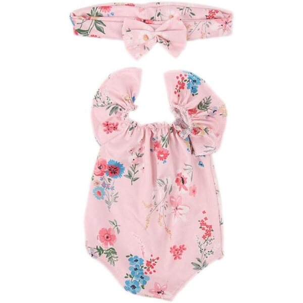 Overalls und Stirnband für American Doll 46 cm Lässige Blumenkleidung Uteruik