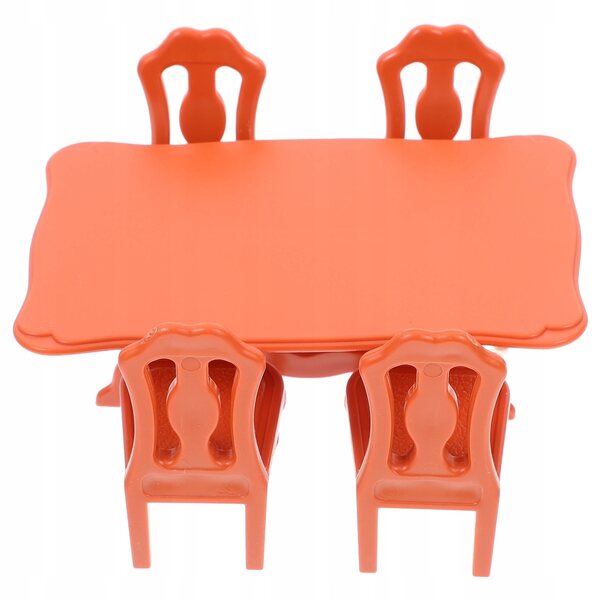 Set mini tavolo e sedie per bambini in resina marrone, ideale per giochi e apprendimento