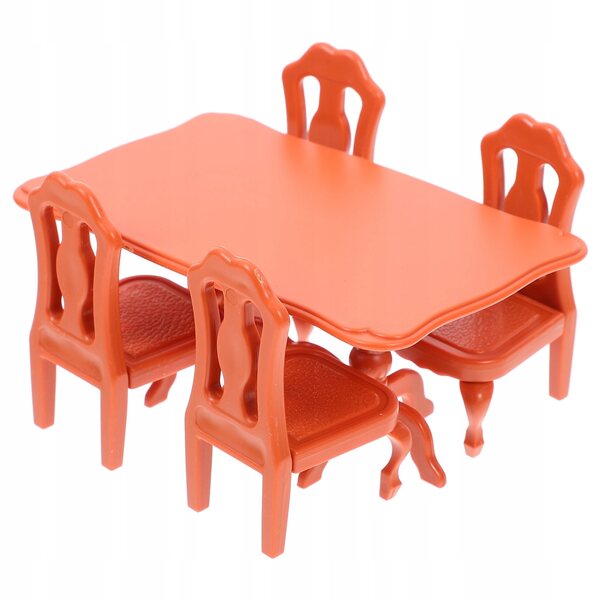 Set mini tavolo e sedie per bambini in resina marrone, ideale per giochi e apprendimento