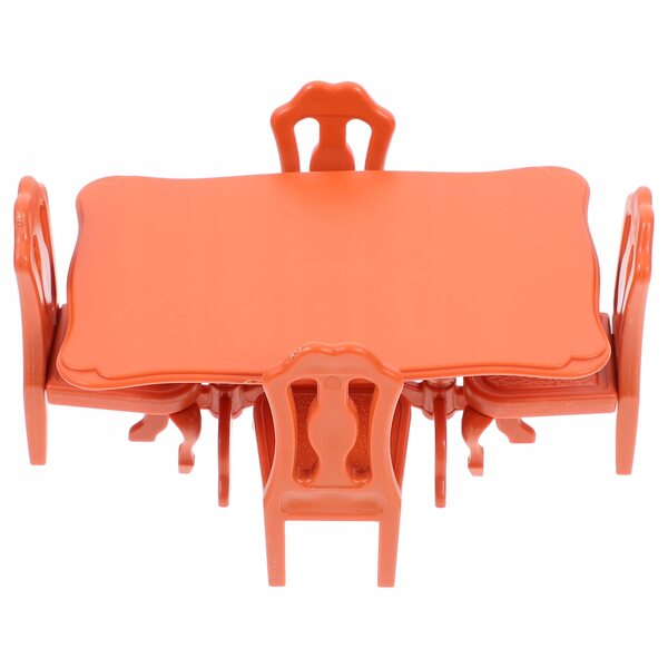 Set mini tavolo e sedie per bambini in resina marrone, ideale per giochi e apprendimento