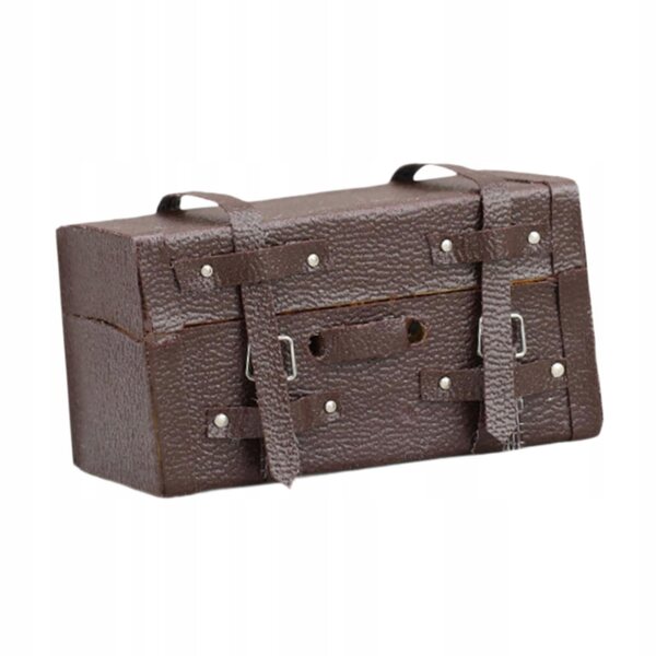 Miniatura valigia in scala 1:12 per case di bambole, decorazione vintage in legno e pelle PU