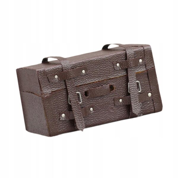 Miniatura valigia in scala 1:12 per case di bambole, decorazione vintage in legno e pelle PU