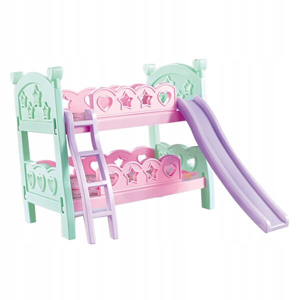 Meuble lit superposé miniature pour poupées Mellchan, dimensions 31x24,5x28 cm