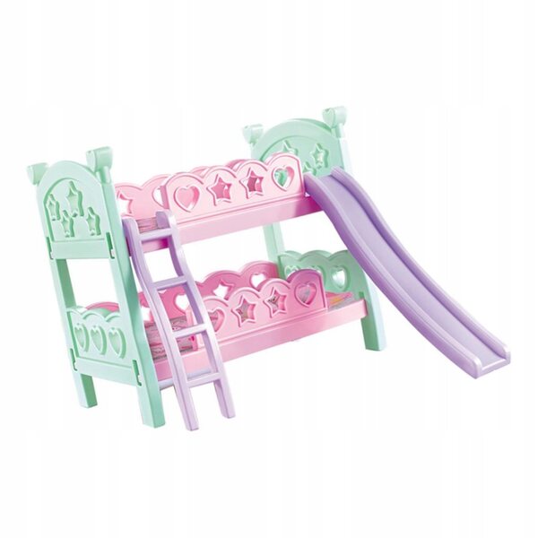 Meuble lit superposé miniature pour poupées Mellchan, dimensions 31x24,5x28 cm