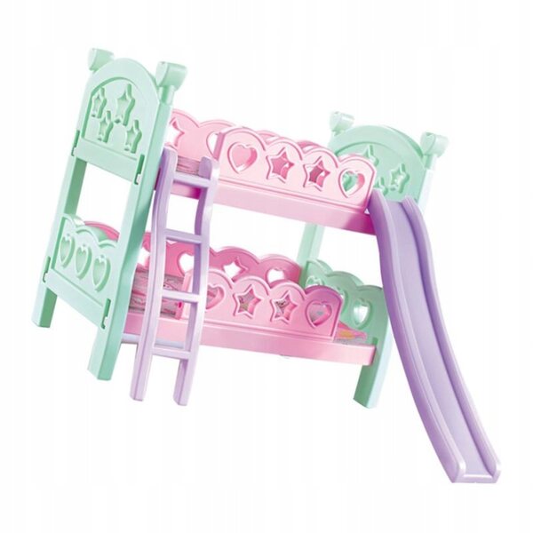 Meuble lit superposé miniature pour poupées Mellchan, dimensions 31x24,5x28 cm