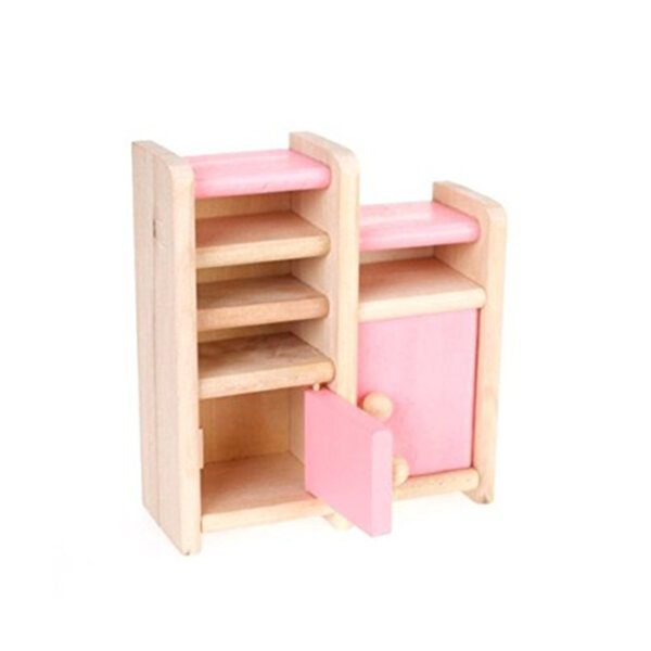 Buntes Holzmöbel-Set für Mini-Haus – Esszimmer-Dekoration für Kinder