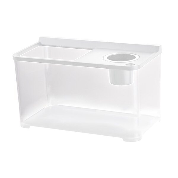 Mini Acquario per Betta da Scrivania in PP Trasparente con Ventilazione Superiore