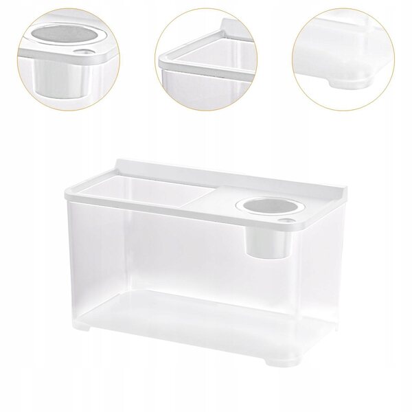 Mini Acquario per Betta da Scrivania in PP Trasparente con Ventilazione Superiore
