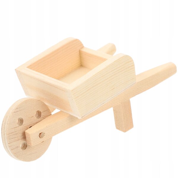 Miniatuur houten kruiwagenmodel voor miniatuurtuinen en decoraties