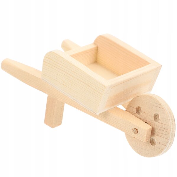 Miniatuur houten kruiwagenmodel voor miniatuurtuinen en decoraties