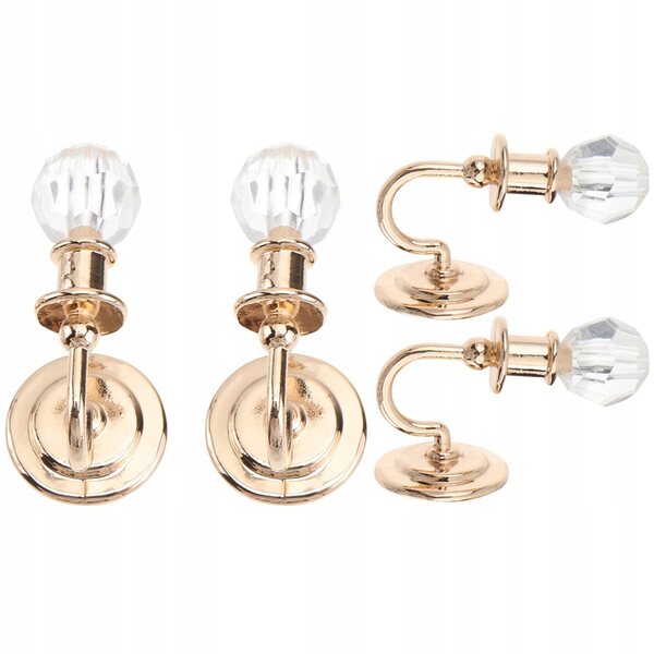 Goldene Mini-Wandlampen für Puppenhäuser, 2 Paar dekorierter Kunststoff