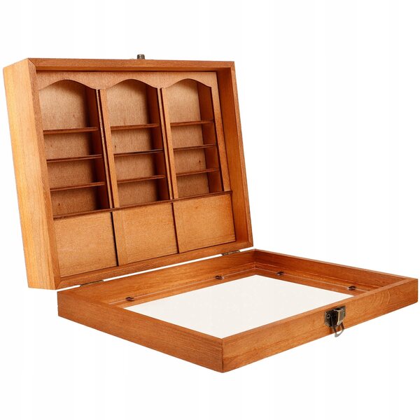 Dekoratives und langlebiges Miniatur-Bücherregal aus Holz für Puppenhäuser