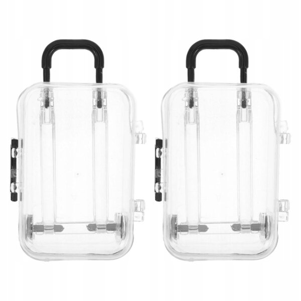 Mini valigette trasparenti per conservare e decorare 2 pezzi dimensioni 9x5x4 cm