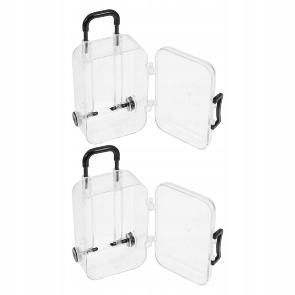 Mini valigette trasparenti per conservare e decorare 2 pezzi dimensioni 9x5x4 cm