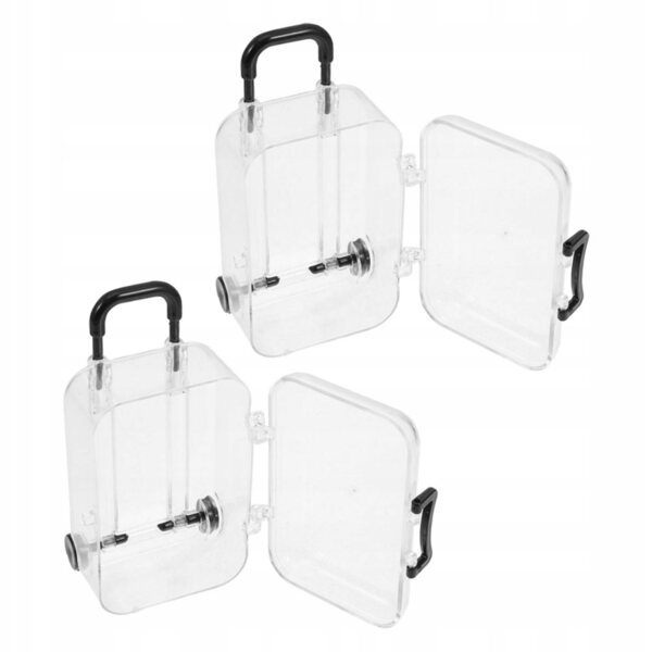 Mini valigette trasparenti per conservare e decorare 2 pezzi dimensioni 9x5x4 cm